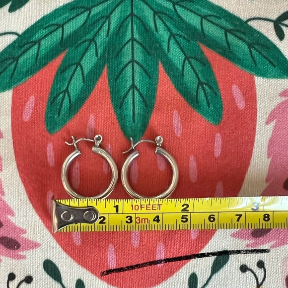 Vintage Sterling Silver Hoop Earrings - Picture 2 of 3